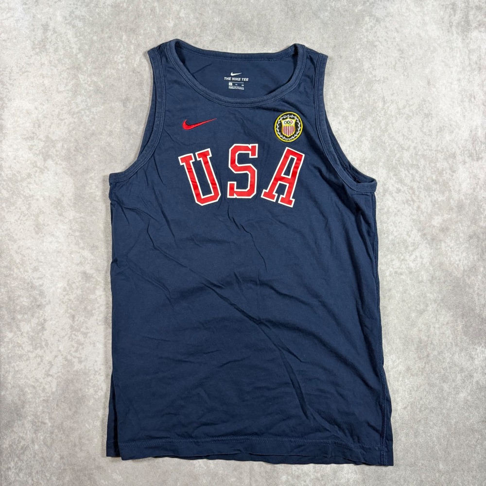Nike Team USA Olympic Tank Top Navy Blue Mens XL Athletic Running Gym Workout